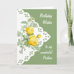 Carte d'anniversaire vintage Yellow Rose