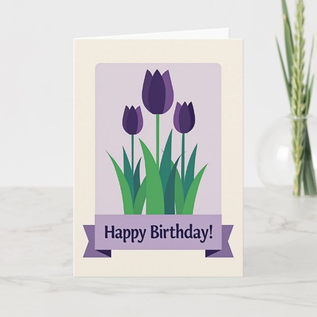 Carte d'anniversaire Violet Blooms (Devant)
