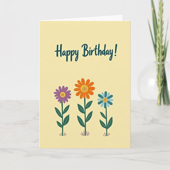 Carte d'anniversaire violet chaud (Devant)