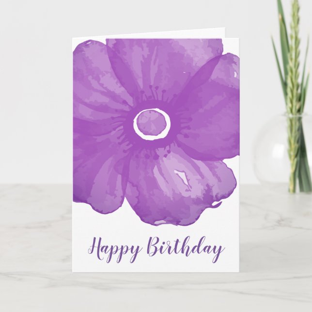 Carte d'Anniversaire violet élégant (Devant)