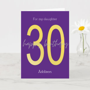 Carte d'anniversaire violet et or 30e