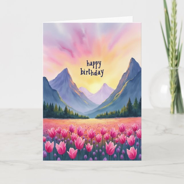 Carte d'anniversaire Violet Peak (Devant)