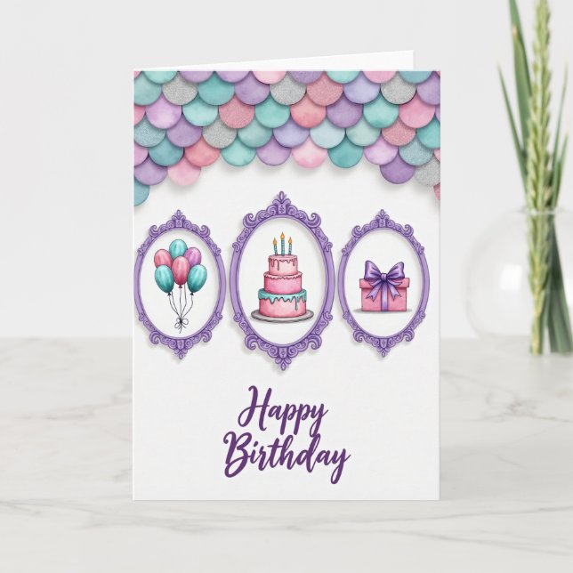 Carte d'anniversaire Violet Royale (Devant)