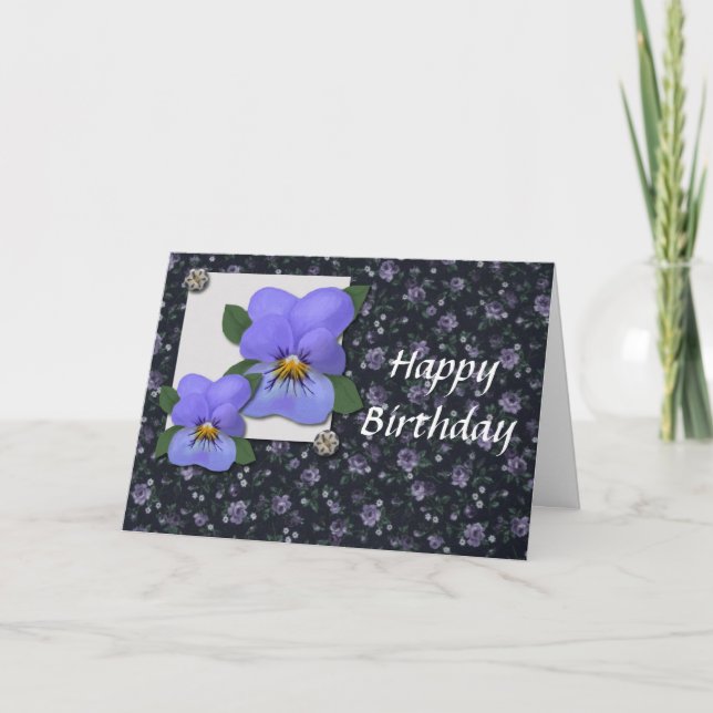 Carte d'anniversaire Violets (grande impression) (Devant)