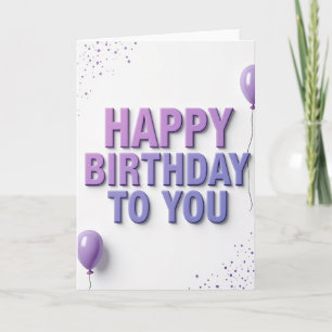 Carte d'anniversaire violette sculptée