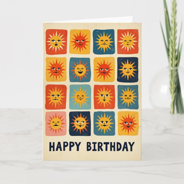 Carte d'anniversaire Visages Vibrants (Devant)