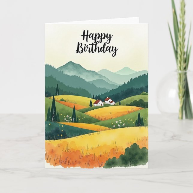 Carte d'anniversaire Vista douce (Devant)