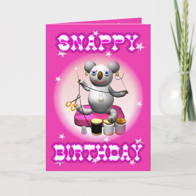 Carte d'anniversaire vive de koala de bande (Devant)