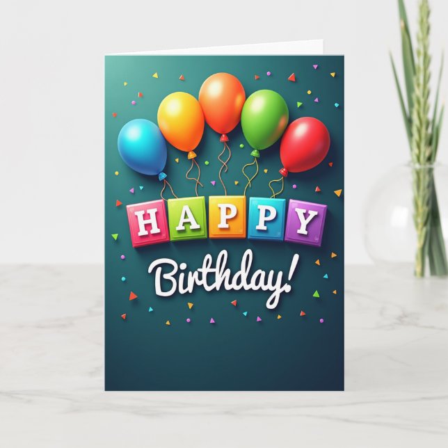 Carte d'anniversaire Vivid Balloons (Devant)