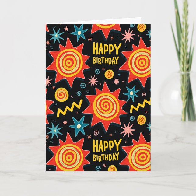 Carte d'anniversaire Vivid Starburst (Devant)