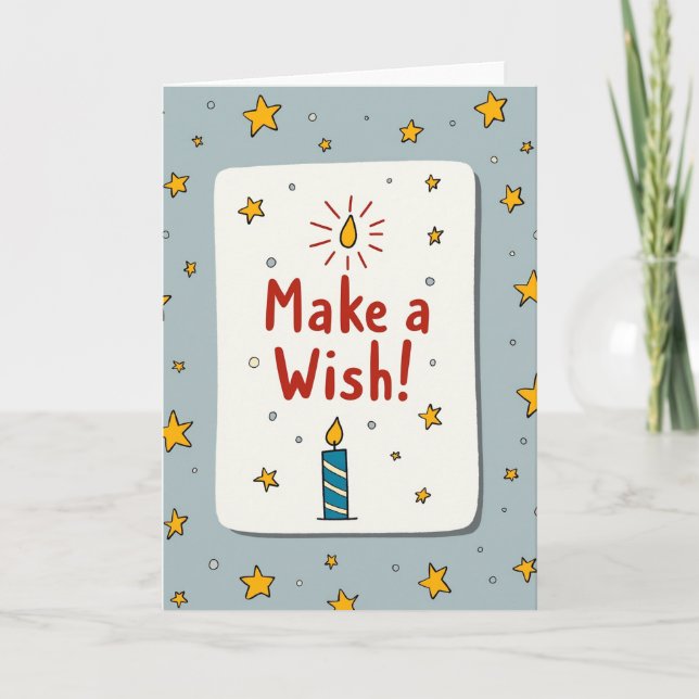 Carte d'anniversaire Vœu étoilé (Devant)