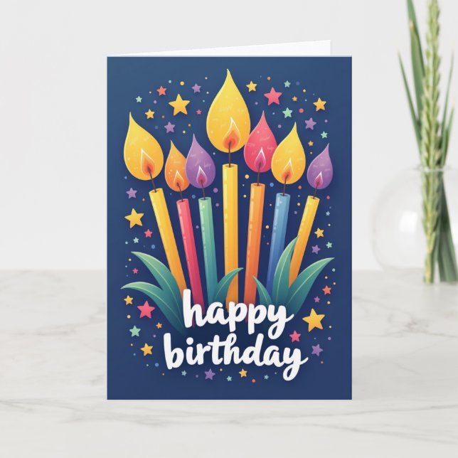 Carte d'anniversaire Vœux étoilés (Devant)
