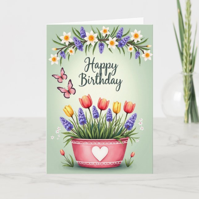 Carte d'anniversaire Vol de Papillon (Devant)