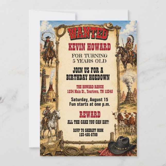 Carte d'anniversaire Wanted Poster Kids (Devant)