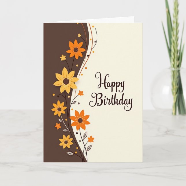 Carte d'anniversaire Warm Ochre (Devant)