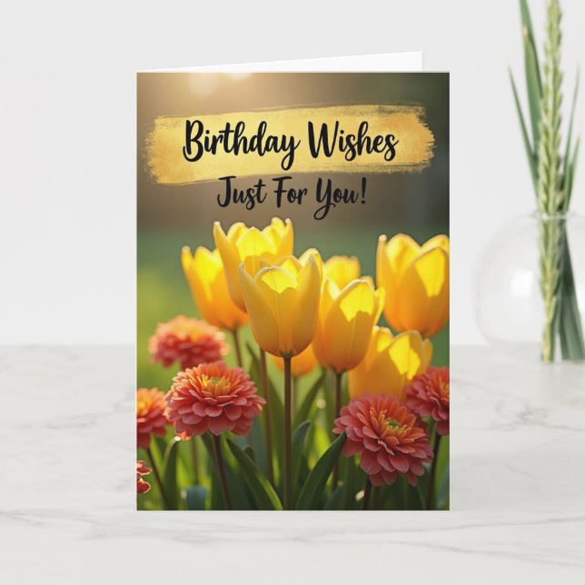 Carte d'anniversaire Warm Petals (Devant)