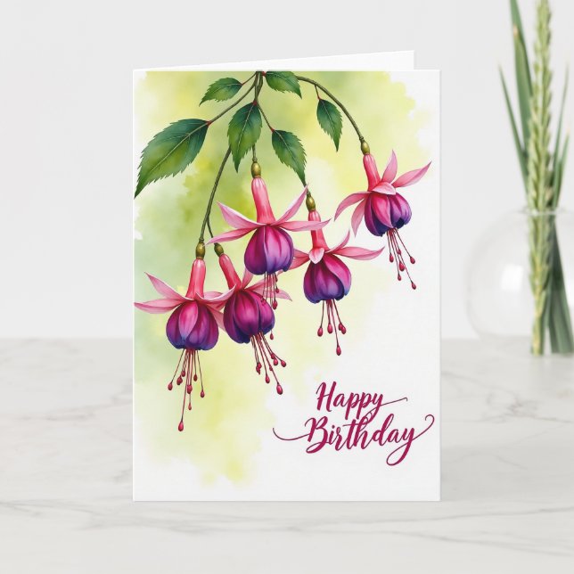 Carte d'anniversaire Watercolor Bell (Devant)