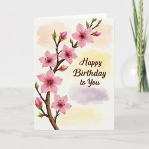 Carte d'anniversaire Watercolor Bloom