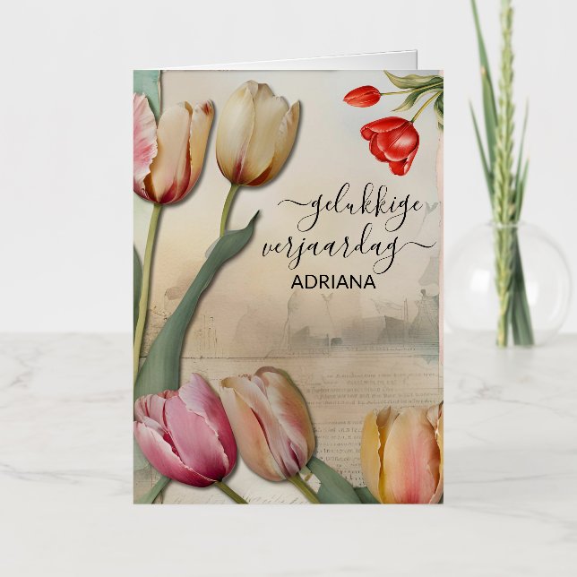 carte d'anniversaire wenskaart voor gelukkige verj (Recto)