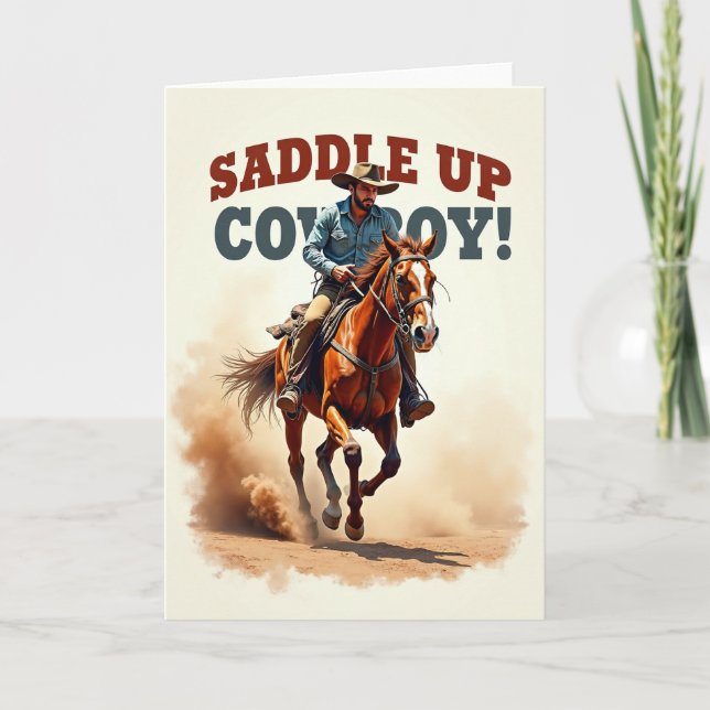 Carte d'anniversaire Western Rider (Devant)