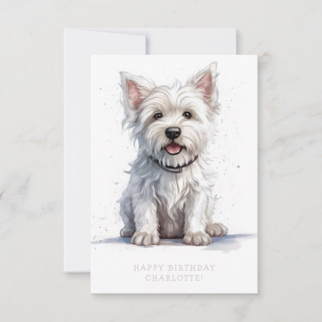 Carte d'anniversaire Westie Cheeky Cute Personnali (Devant)
