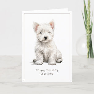 Carte d'anniversaire Westie Cheeky Puppy Cute Pers