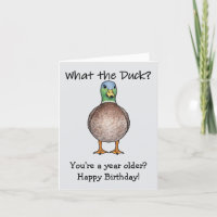 Carte d'anniversaire What The Duck
