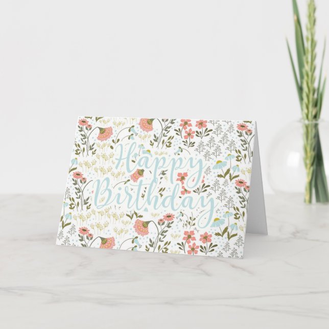 Carte d'anniversaire Whimsical Modern Flowers (Devant)