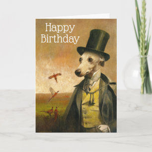 Carte d'anniversaire Whippet vintage