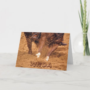 Carte d'Anniversaire Whoa avec Cheval Coupé