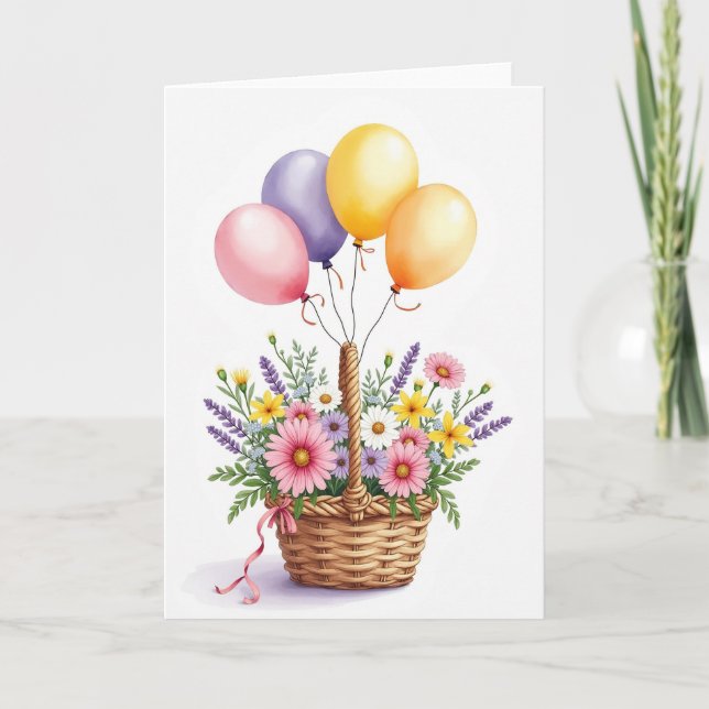 Carte d'anniversaire Wicker Bloom (Devant)