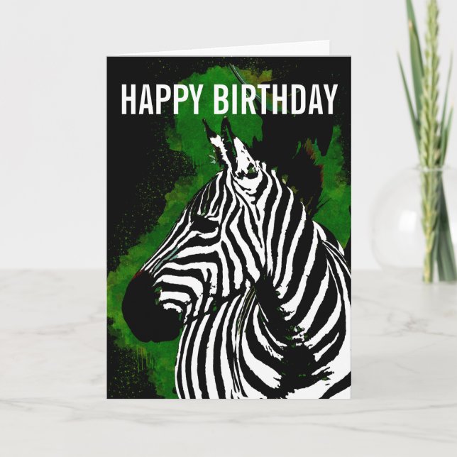 Carte d'anniversaire Wild African Zebra (Devant)