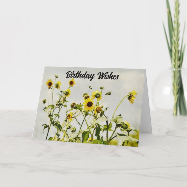 Carte d'anniversaire Wild Sunflower Art (Devant)