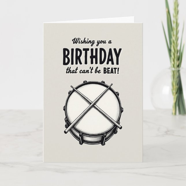 Carte d'anniversaire Witty Drum (Devant)