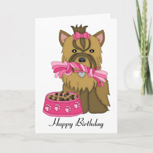 Carte d'anniversaire Yorkie