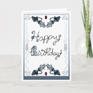 Carte d'anniversaire zodiaque Verseau
