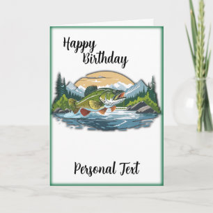 Carte d'annonce à thème pêche Carte d'anniversaire