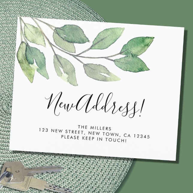 Carte d'annonce d'adresse nouvelle de verdure de b (Créateur téléchargé)