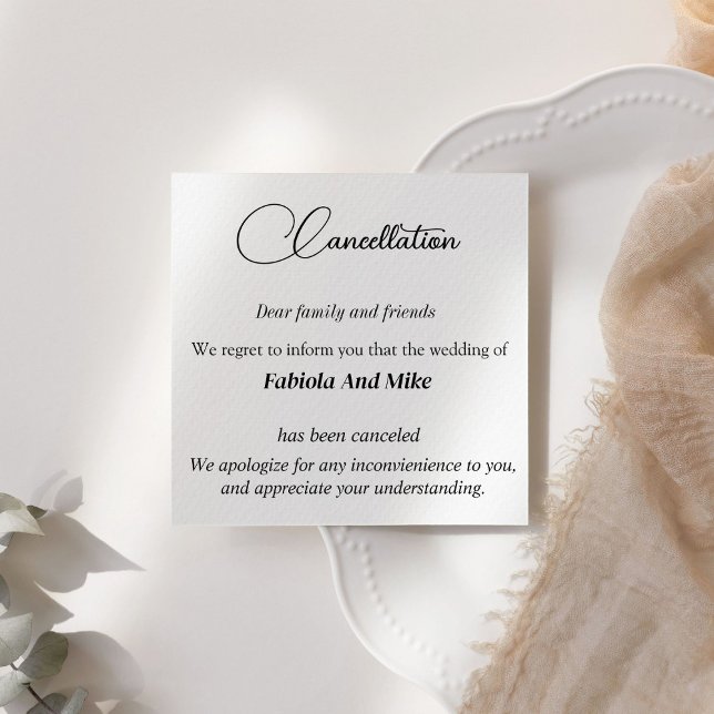 Carte d'annonce d'annulation de mariage personnali (Créateur téléchargé)