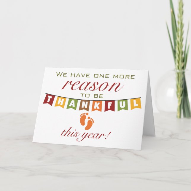 Carte d'annonce de bébé pour la fête de Thanksgivi (Devant)