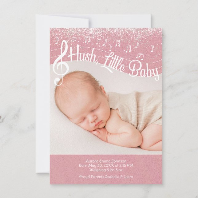 Carte d'annonce de bébé tout doux (Devant)