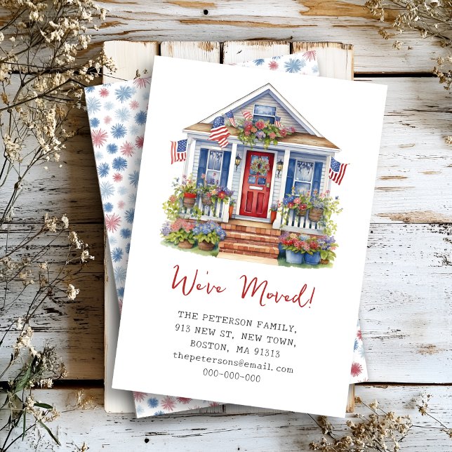 Carte d'annonce de déménagement du 4 juillet (Créateur téléchargé)