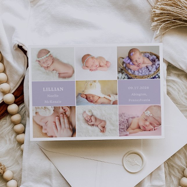 Carte d'annonce de faire-part de naissance bébé vi (Créateur téléchargé)
