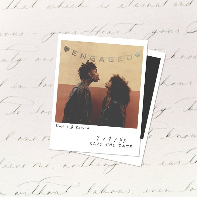 Carte d'annonce de fiançailles avec photo instanta (Créateur téléchargé)