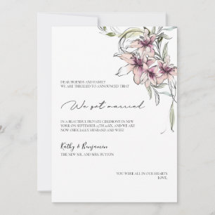 Carte d'annonce de fleurs de lys roses - carte pho