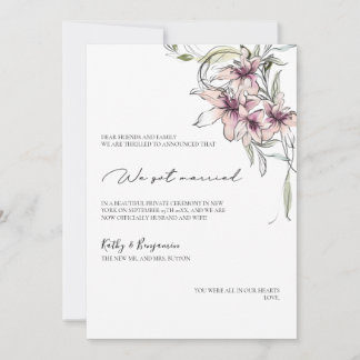 Carte d'annonce de fleurs de lys roses - carte pho