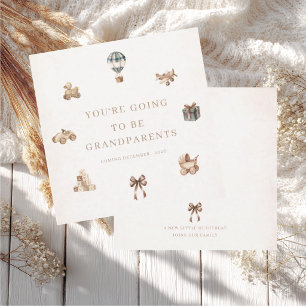 Carte d'annonce de grossesse aquarelle grand-paren