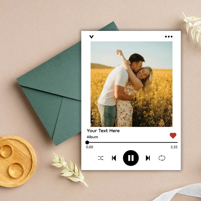 Carte d'annonce de grossesse avec photo d'album de (Song Album Photo Pregnancy Announcement Card)