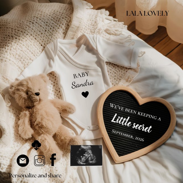 Carte d'annonce de grossesse bébé ours en peluche (Créateur téléchargé)