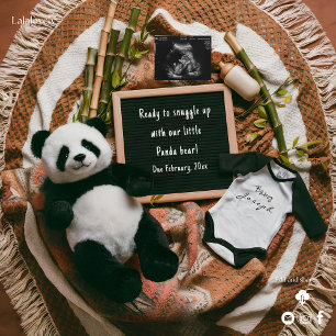 Carte d'annonce de grossesse Boho Neutre Panda